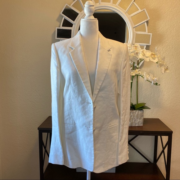Helmut Lang Off-White Hemp and Cotton-blend Blazer - Picture 5 of 16